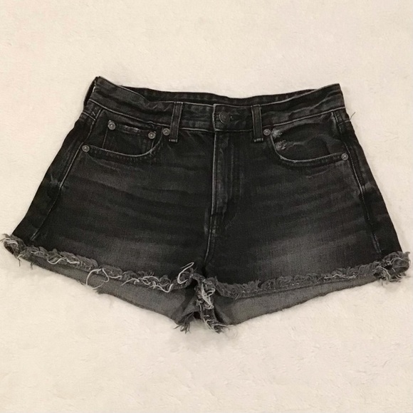 American Eagle 2 Super Hi-Rise Festival Denim Shorts Women’s Faded Black 2020 - Picture 10 of 10